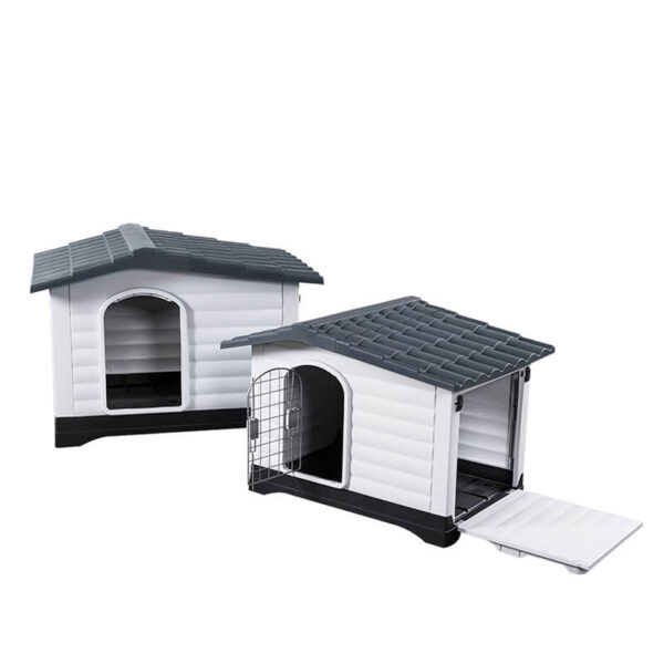 Plastic Double Door Dog Kennel for Outdoor Use, Waterproof & Ventilated